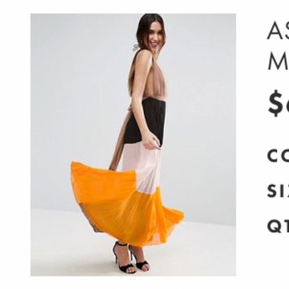 ASOS Dresses & Skirts - Asos pleated plunge maxi dress